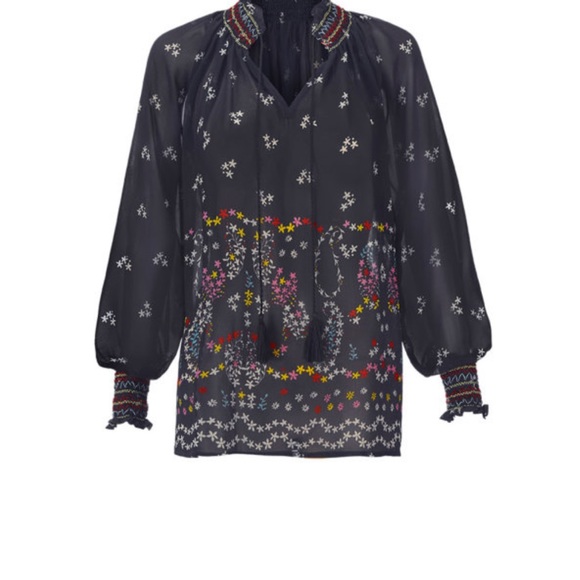 Cabi sheer navy blue blouse - Picture 3 of 4